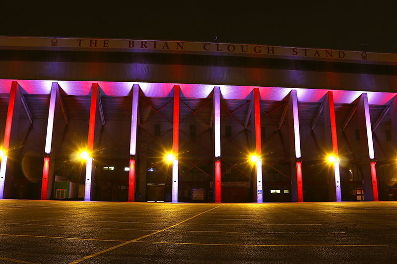 Brian Clouph, Stand, lighting, Nottingham Forest, Adam Spinos, look4ideas, lighting design, LED